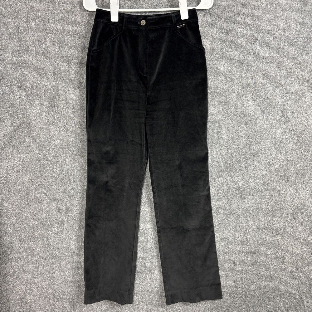 ST JOHN Sport Velvet Pants Womens Size 2 Black Straight